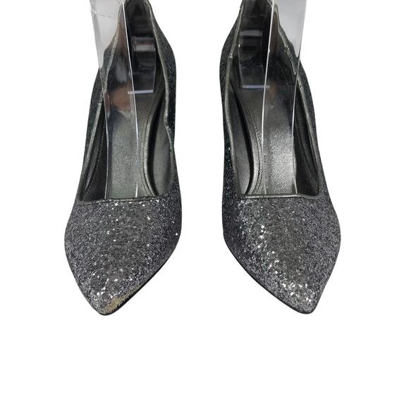 NWOT-1 SHOW! MICHAEL KORS! MOONLIGHT SILVER GLITTER CLASSIC HEELS/PUMPS! SZ 7.5M - Picture 5 of 10
